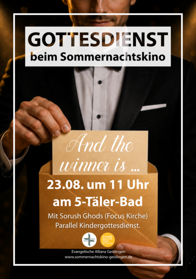 Gottesdienst beim Sommernachtskino am 23.08.2026 Gottesdienst beim Sommernachtskino am 23.08.2026